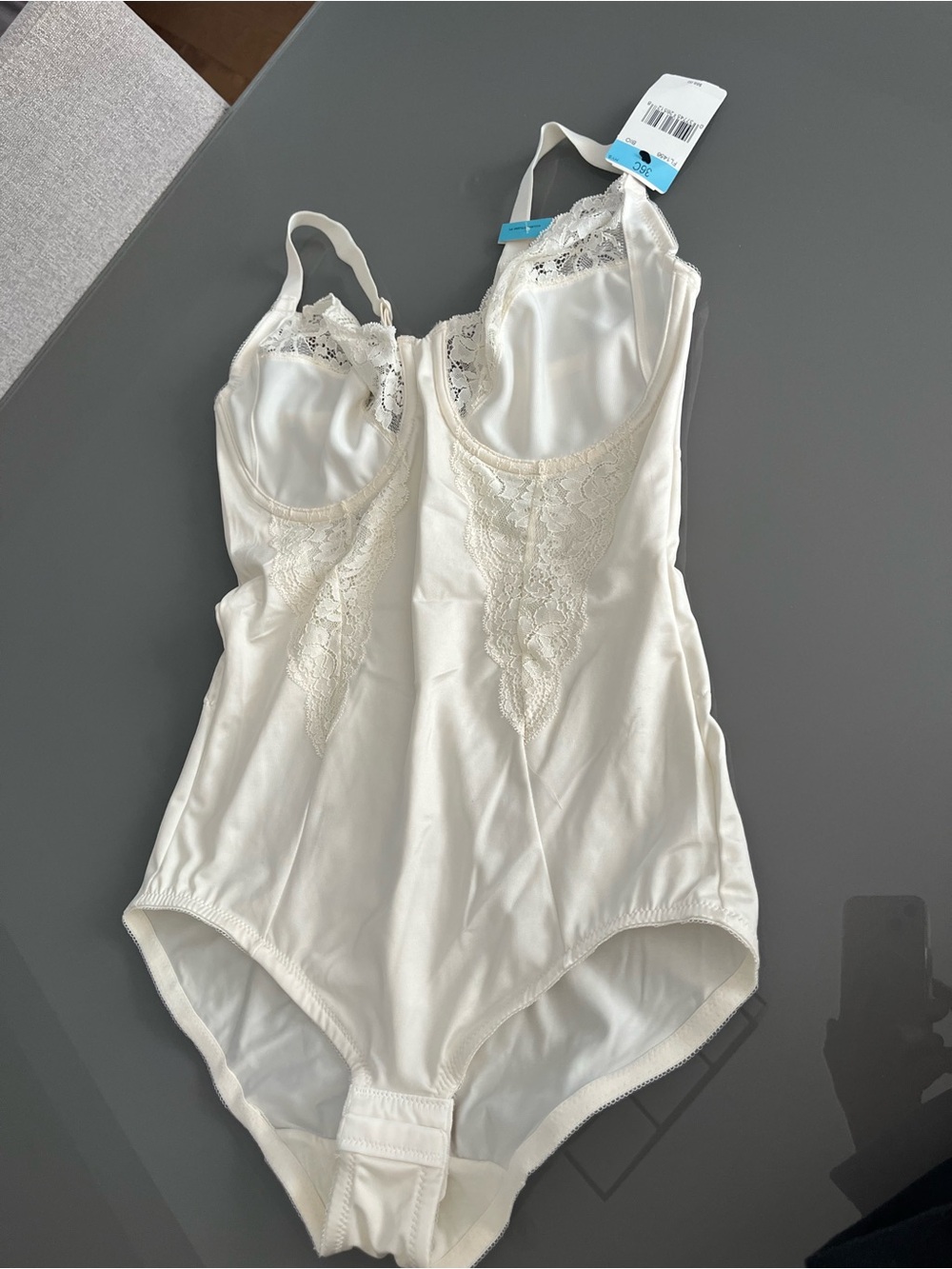 Maidenform Ivory Lace-Trim Shaping Bodysuit